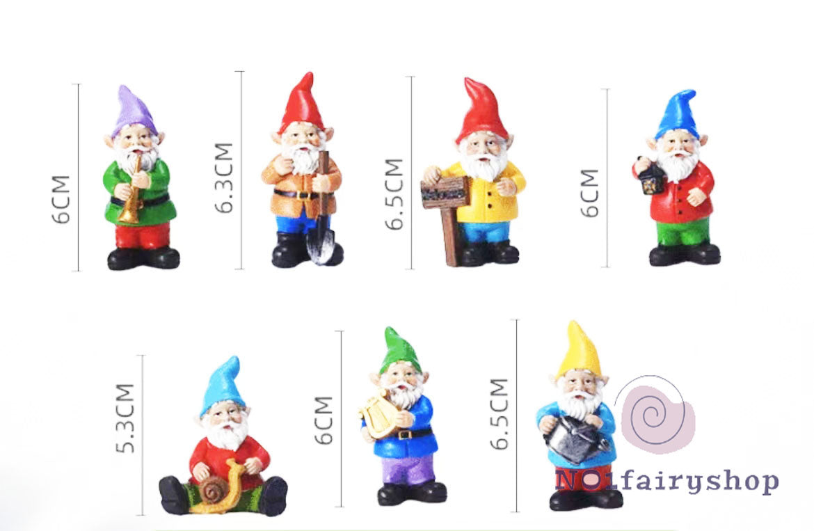 7PCS Gnomes Fairy Garden Figurines