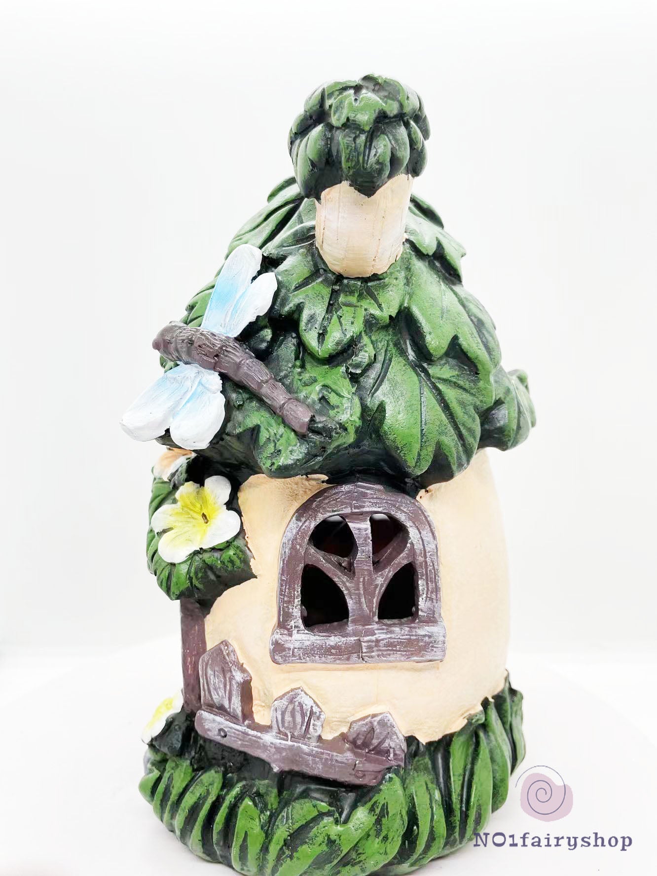 Tree House With Solar Lights Fairy House With Dragonfly