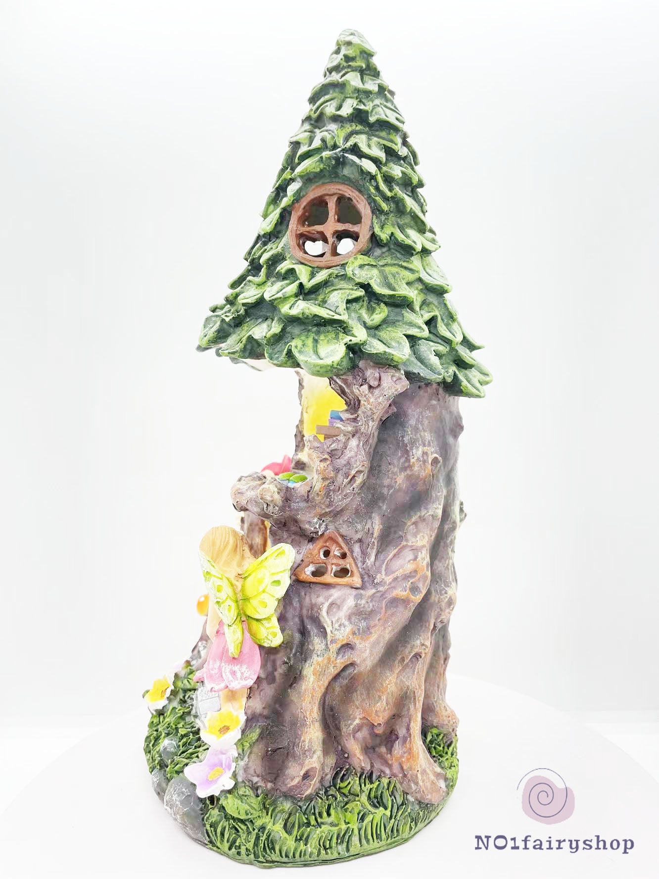 Tree House With Solar Lights Fairy House With Gnomes