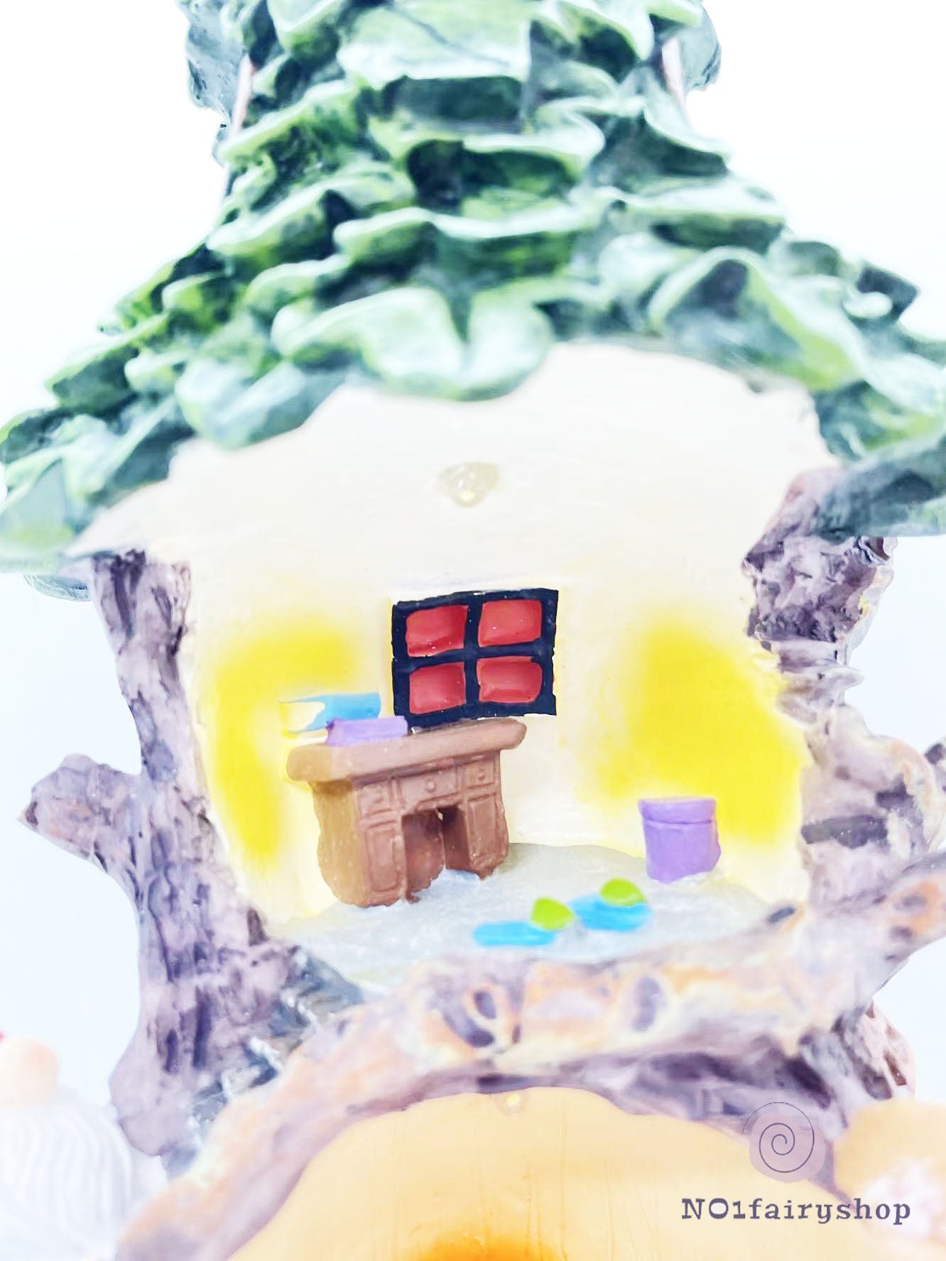 Tree House With Solar Lights Fairy House With Gnomes