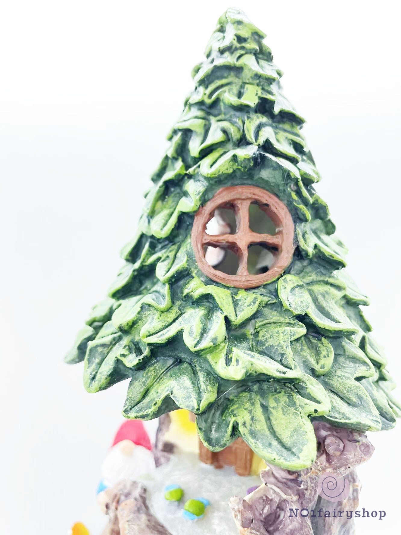 Tree House With Solar Lights Fairy House With Gnomes