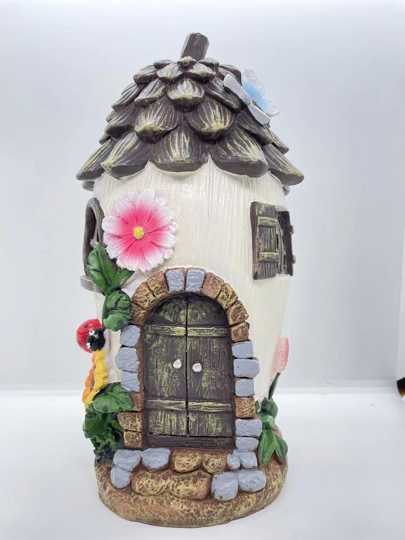 Fairy House With Solar Lights Pinecone Fairy House