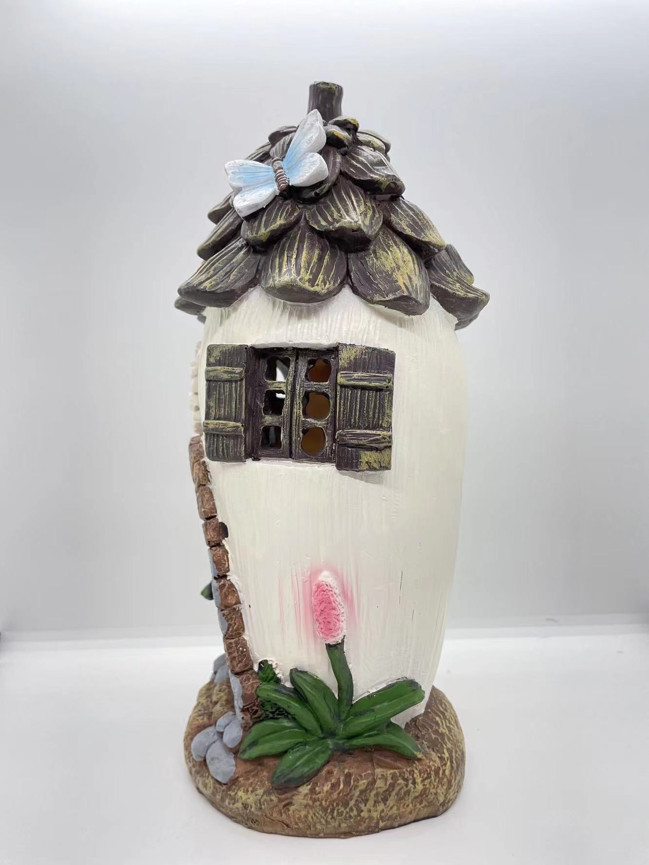 Fairy House With Solar Lights Pinecone Fairy House