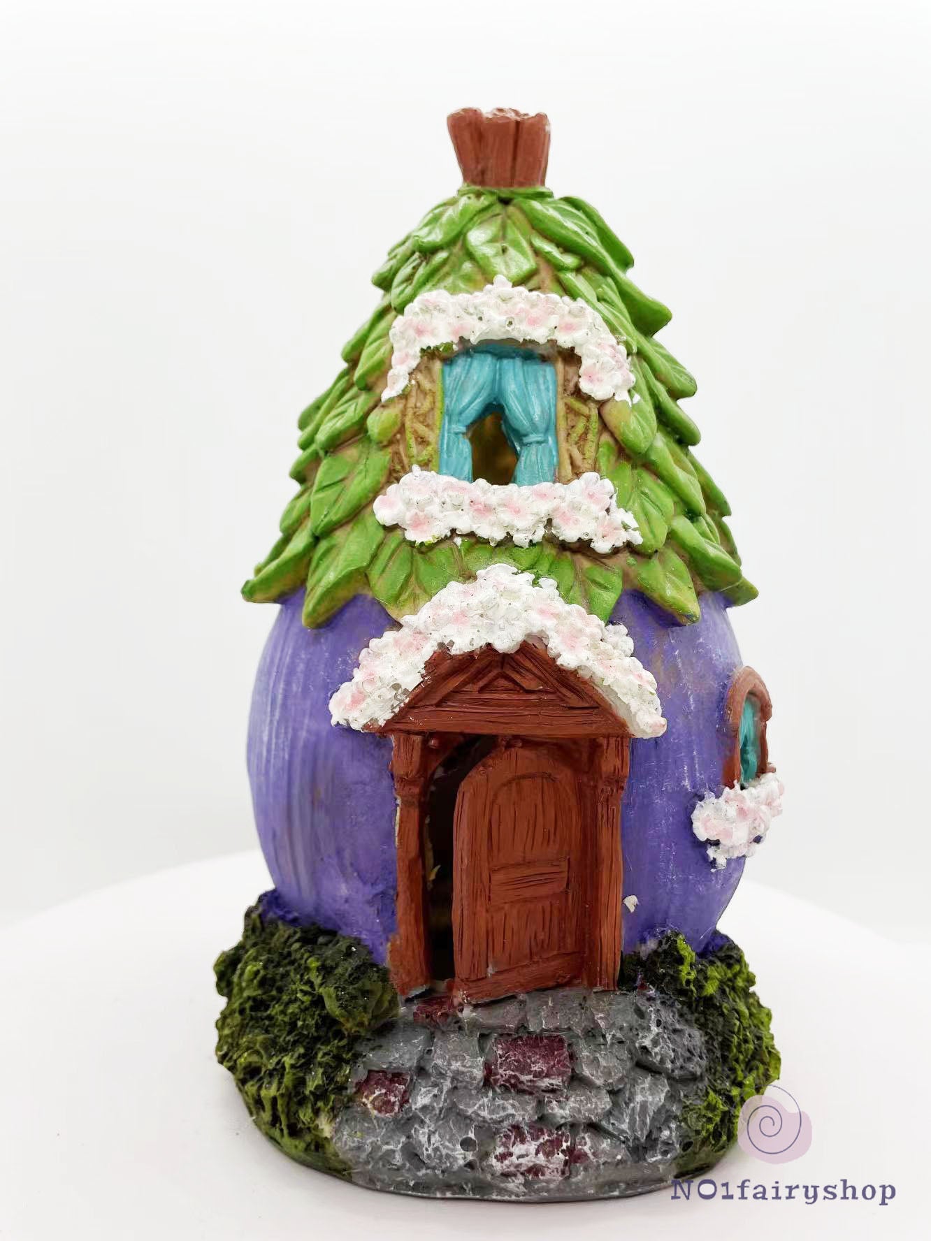 Fairy House With Solar Lights Purple Fairy House