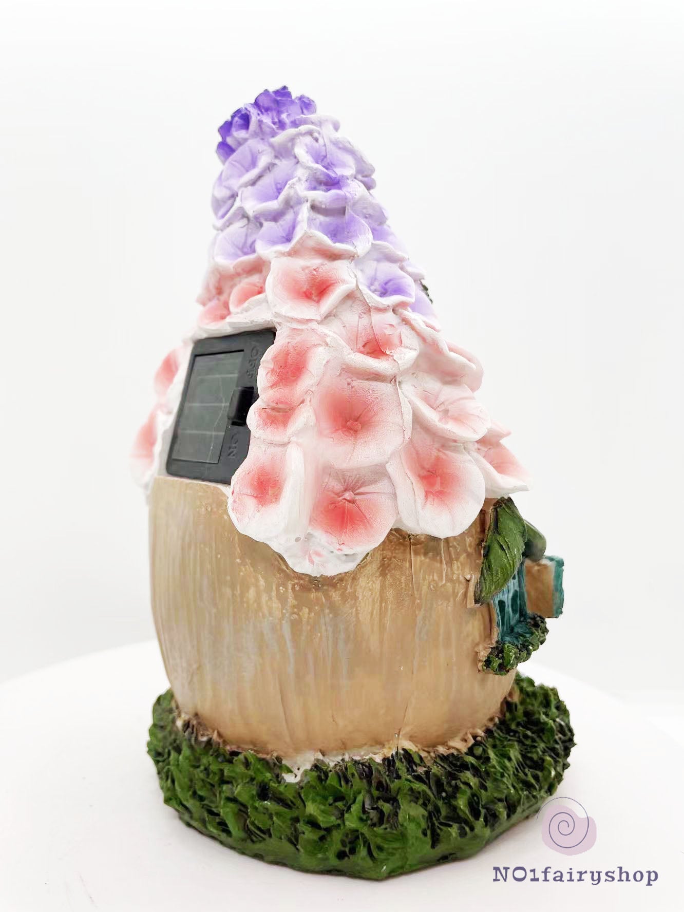 Flower House With Solar Lights Fairy House With Pink And Purple Flowers